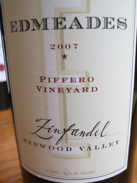 埃德米皮菲罗园仙粉黛干红Edmeades Piffero Vineyard Zinfandel