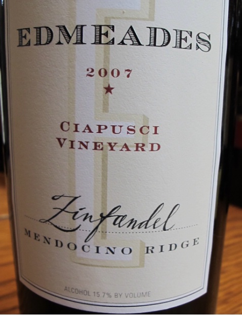 埃德米赛普希园仙粉黛干红Edmeades Ciapusci Vineyard Zinfandel