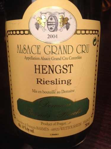 巴尔梅布彻亨斯特雷司令干白Domaine Barmes Buecher Riesling Hengst