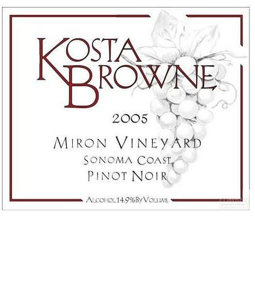 科斯塔布朗米洛园黑皮诺干红Kosta Browne Miron Vineyard Pinot Noir