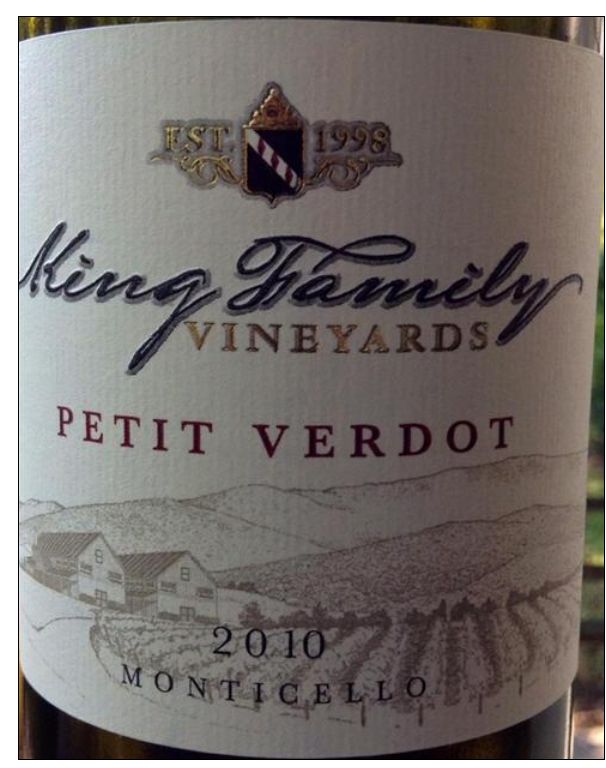 皇家酒庄味而多干红King Family Vineyards Petit Verdot