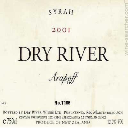 枯河西拉干红Dry River Syrah