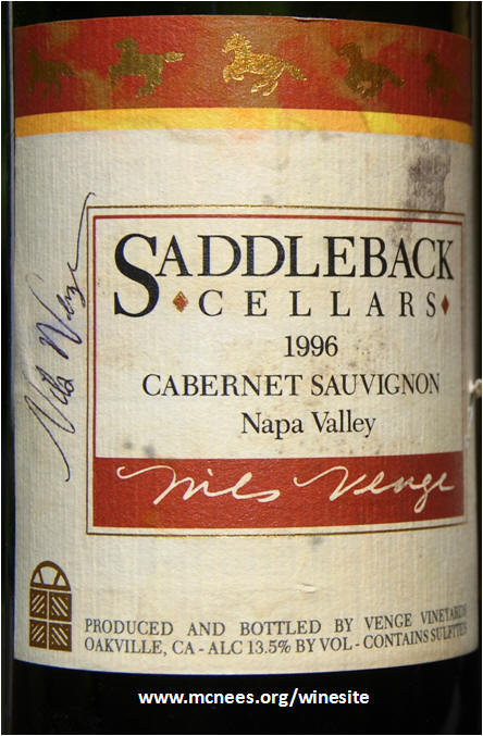 马鞍峰尼尔斯赤霞珠干红Saddleback Cellars Nils Cabernet Sauvignon