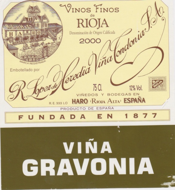 洛佩斯埃雷蒂亚酒庄高福园里奥哈陈酿干白R. Lopez de Heredia Vina Gravonia Blanco