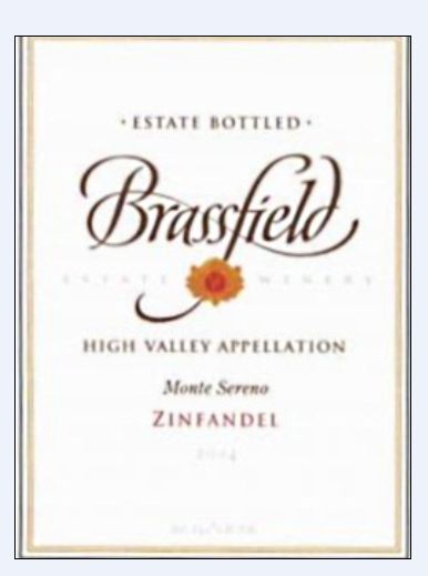 布拉斯菲尔德蒙特园仙粉黛干红Brassfield Estate Winery Monte Sereno Vineyard Zinfandel