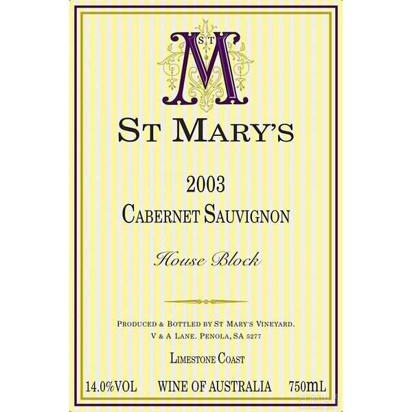 圣玛丽酒庄赤霞珠干红St. Mary's House Block Cabernet Sauvignon