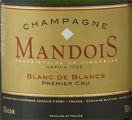 mandois blanc de blancs premier cru brut chardonnay (champagne)