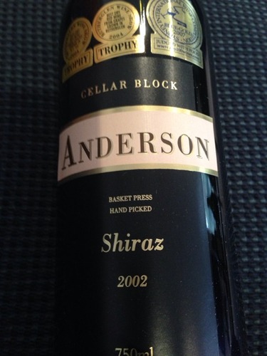 安德森酒窖西拉干红Anderson Winery Cellar Block Shiraz