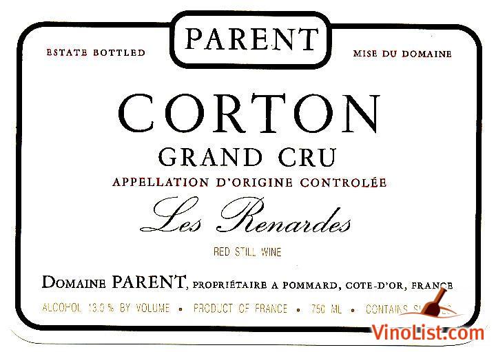 巴航科尔登特-赫纳德园干红Domaine Parent Les Renardes Corton Grand Cru