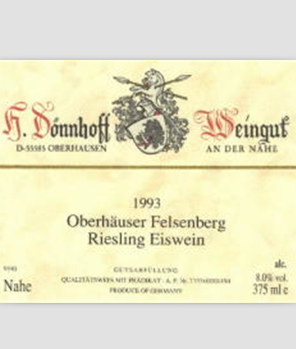 杜荷夫奥伯豪塞菲尔森山雷司令冰白Weingut Donnhoff Oberhauser Felsenberg Riesling Eiswein