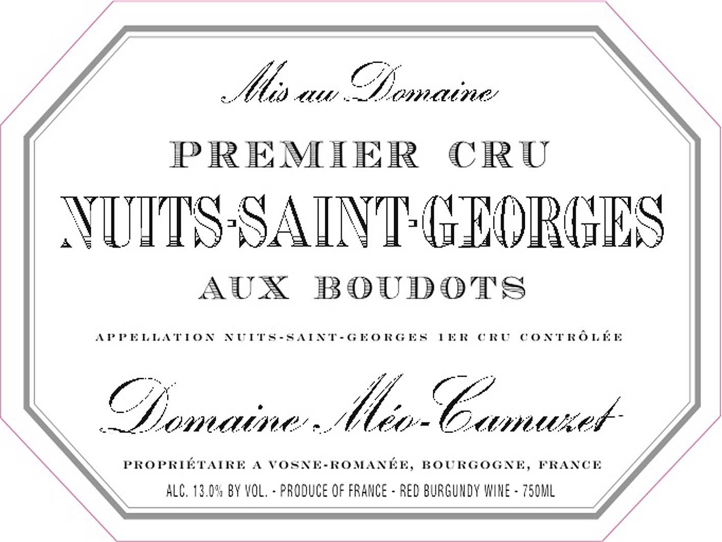 凯慕思奥克斯特斯一级园干红Domaine Meo-Camuzet Nuits-Saint-Georges Aux Boudots Premier Cru