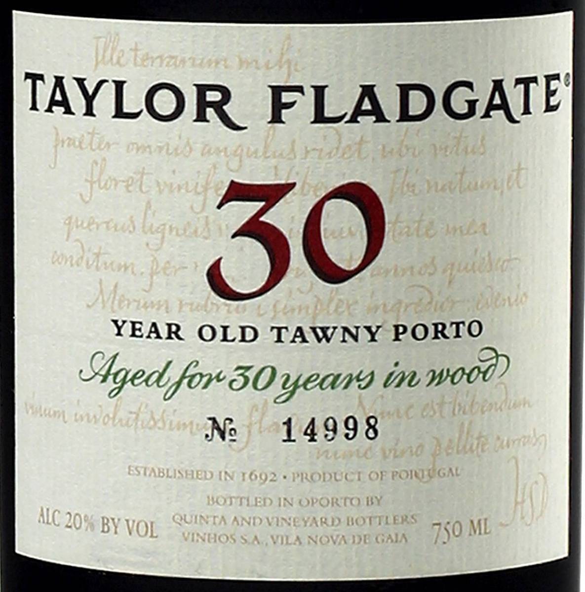 泰勒特选30年茶色波特酒Taylor Fladgate 30 Year Old Tawny Port