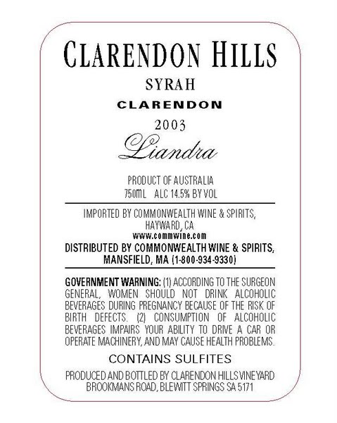 克拉伦敦山丽安达园西拉干红Clarendon Hills Liandra Syrah