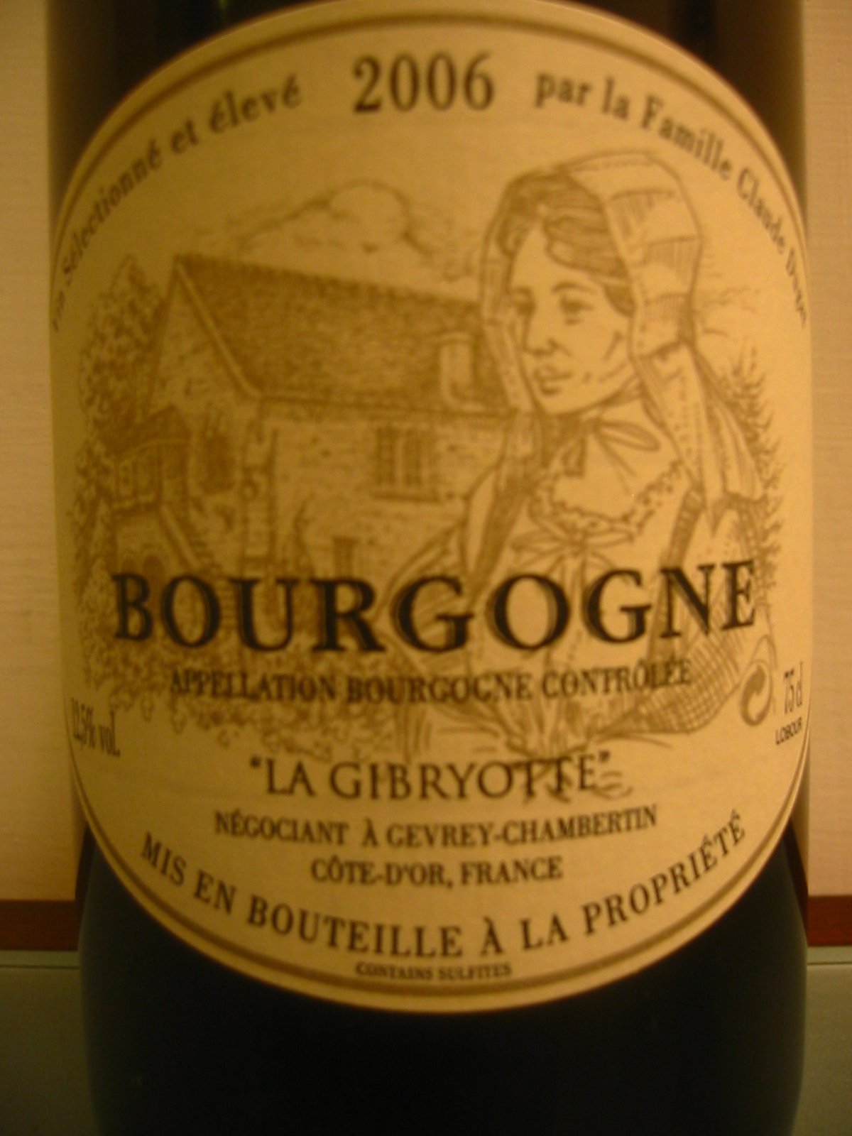 杜加特吉优特干红Claude Dugat La Gibryotte Bourgogne Rouge