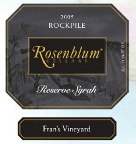 rosenblum fran's vineyard reserve syrah (rockpile)