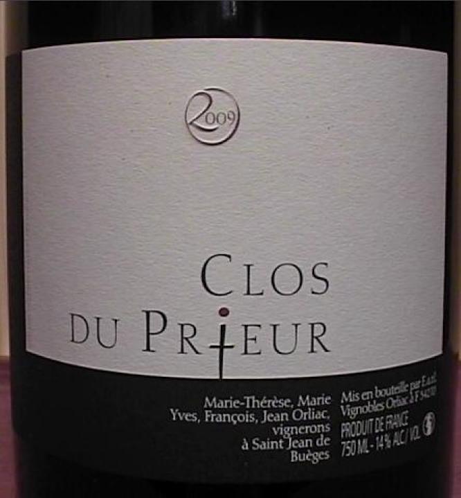 Orliac Clos du Prieur Coteaux du Languedoc