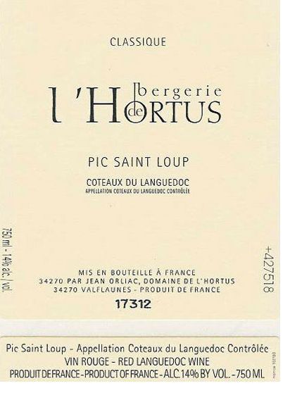 奥督酒庄干红Domaine de l'Hortus Rouge