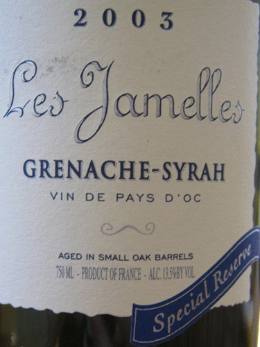 Les Jamelles Grenache-Syrah Vin de Pays d'Oc Special Reserve