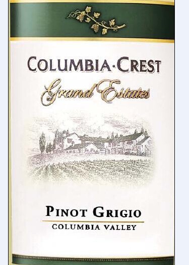 哥伦比亚山峰大园精选灰皮诺干白Columbia Crest Grand Estates Pinot Grigio