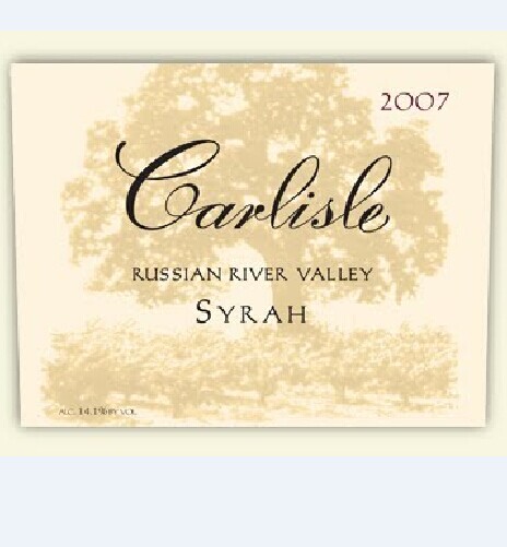 卡尔丽丝俄罗斯谷西拉干红Carlisle Russian River Valley Syrah