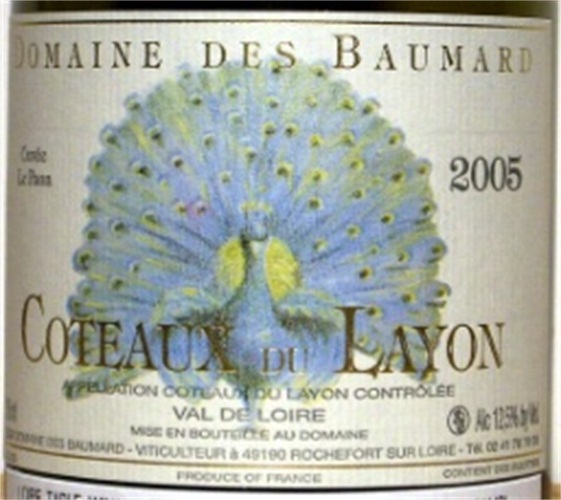 博马尔孔雀特酿干白Domaine des Baumard Cuvee Le Paon