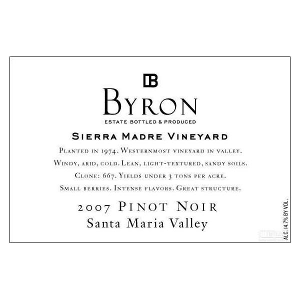 拜伦马德雷山脉园黑皮诺干红Byron Sierra Madre Vineyards Pinot Noir