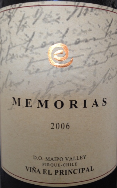 酋长穆姆利亚斯干红Vina El Principal Memorias