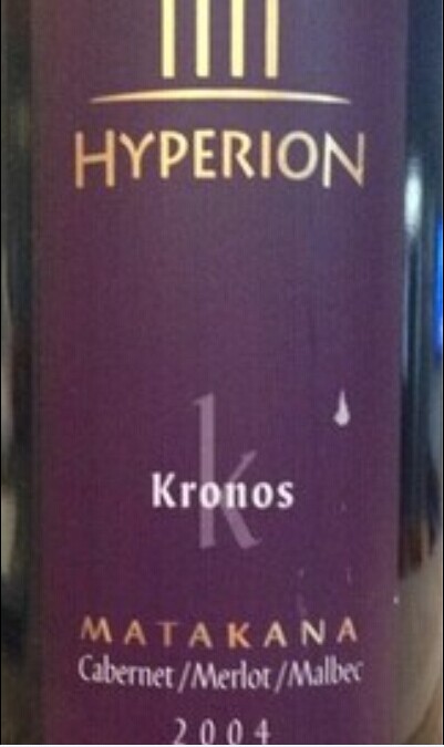 海波龙酒庄克隆那斯赤霞珠调配型干红Hyperion Wines Kronos Cabernet - Merlot - Malbec