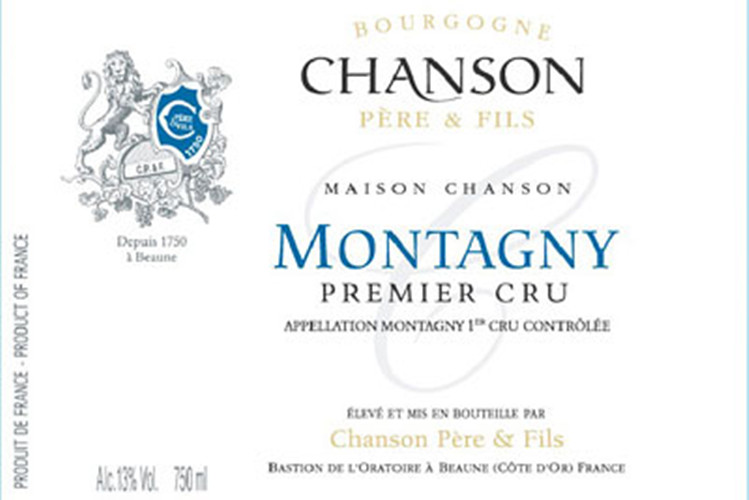 香颂蒙塔尼特酿干白Chanson Pere & Fils Montagny Premier Cru