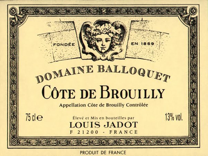 路易亚都巴洛克布鲁依丘干红Louis Jadot Domaine Balloquet Cote de Brouilly