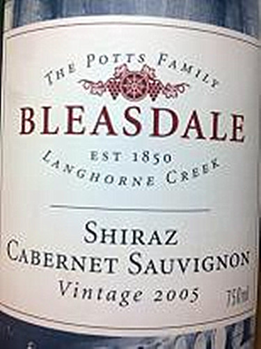 宝黛酒庄西拉-赤霞珠干红Bleasdale Shiraz - Cabernet Sauvignon