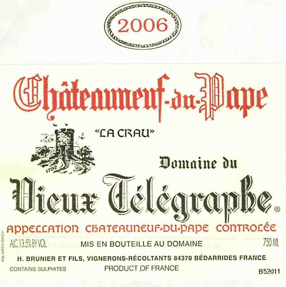 Domaine du Vieux Telegraphe Chateauneuf-du-Pape La Crau