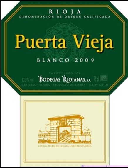 里奥哈普尔塔韦埃哈（老门）白Bodegas Riojanas Puerta Vieja Blanco