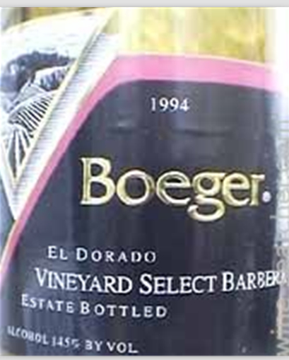 伯格尔精选巴贝拉干红Boeger Winery Select Barbera