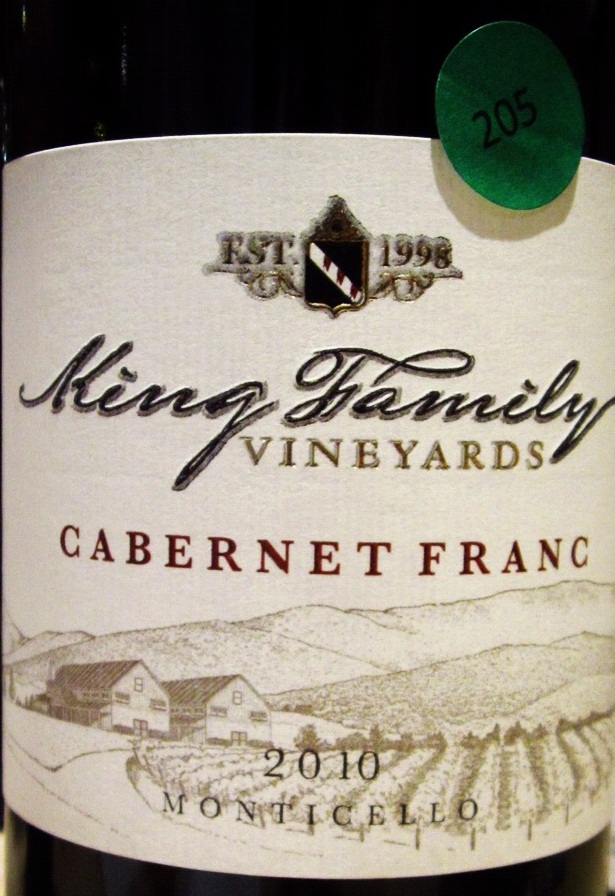 皇家酒庄品丽珠干红King Family Vineyards Cabernet Franc