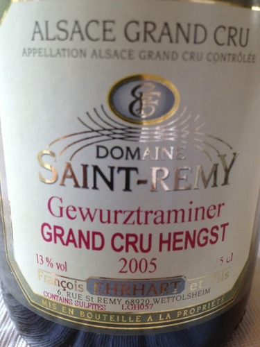 圣雷米亨思特园琼瑶浆甜白Domaine Saint Remy Hengst Gewurztraminer