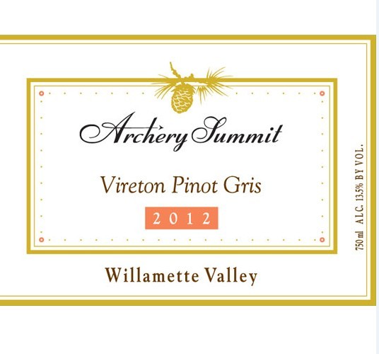 艾翠斯威尔顿灰皮诺干白Archery Summit Vireton Pinot Gris