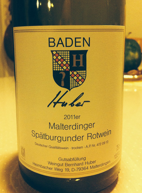 雨博酒庄斯泊园黑皮诺干红Weingut Bernhard Huber Malterdinger Spatburgunder