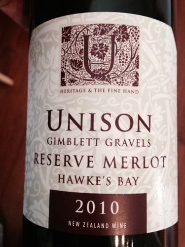 尤尼森吉布利特区珍藏梅洛干红Unison Vineyard Gimblett Gravels Reserve Merlot