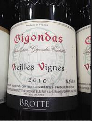 布诺特吉恭达斯老藤干红Brotte Gigondas Vieilles Vignes 