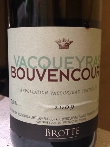 布诺特瓦给拉斯邦文康特干红Brotte Vacqueyras Bouvencourt