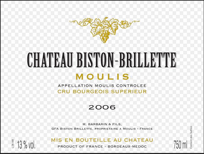 比斯东-布莱特酒庄干红Chateau Biston-Brillette