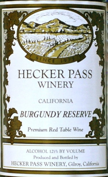 赫克帕斯勃艮第珍藏干红Hecker Pass Burgundy Reserve 