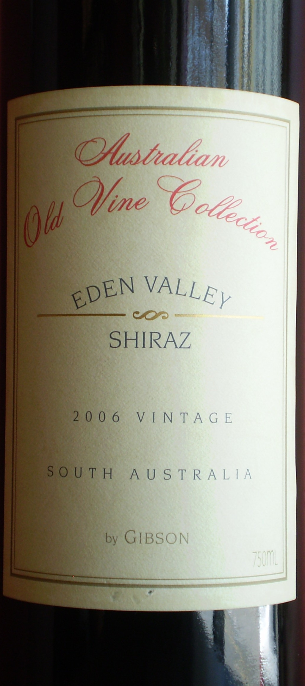 吉布森老藤精选系列西拉干红（伊顿谷）Gibson Australian Old Vine Collection Eden Valley Shiraz