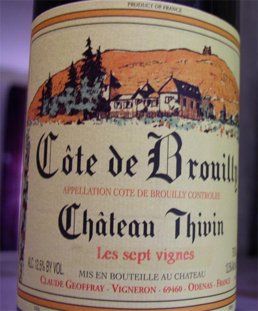 chateau thivin cuvee sept vignes gamay (cote de brouilly)