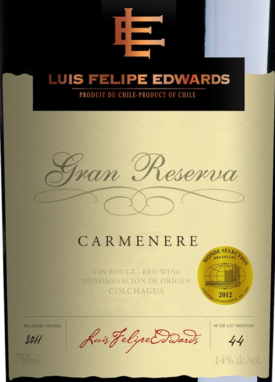 埃德华兹顶级珍藏佳美娜干红Luis Felipe Edwards Gran Reserva Terraced Carmenere