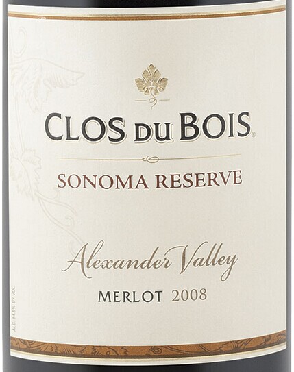 宝林酒堡亚历山大谷梅洛干红Clos du Bois Alexander Valley Merlot