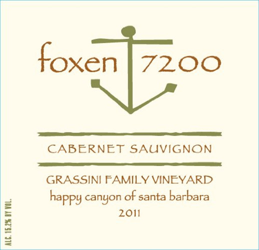 福克森7200格拉西尼家族园赤霞珠干红Foxen 7200 Grassini Family Vineyard Cabernet Sauvignon