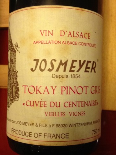 乔士迈百年庆典托卡伊灰皮诺老藤白Josmeyer Tokay Pinot Gris Cuvee du Centenaire Vieilles Vignes