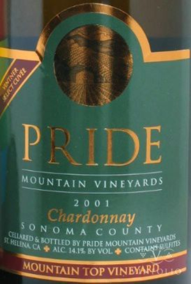 傲山酿酒师精选霞多丽干白Pride Mountain Vineyards Vintner Select Chardonnay